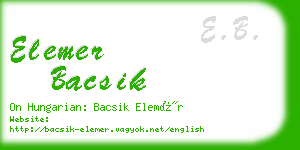 elemer bacsik business card